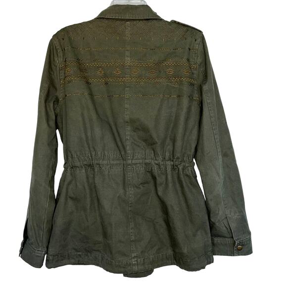 Miss Me Jackets & Blazers - Miss Me Army Green Embroidered Beaded Utility Military Jacket Boho Medium